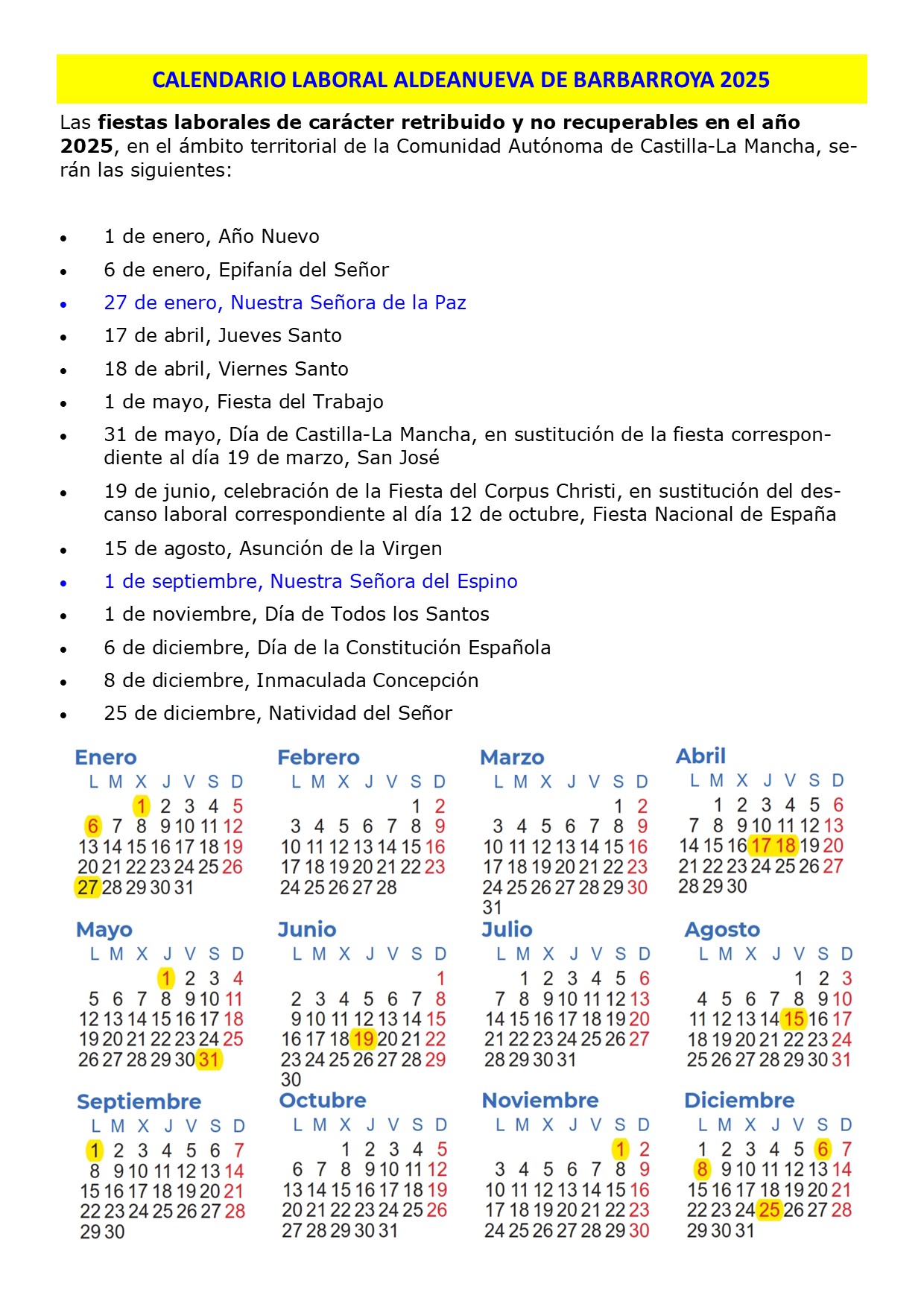 PLANTILLA CALENDARIO LABORAL PARA LA WEB